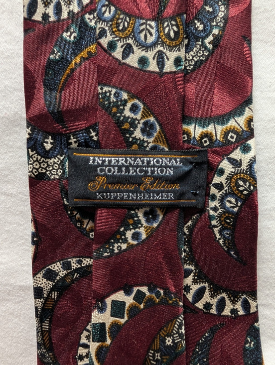Kuppenheimer Other - Vintage Kupenheimer Men’s Silk Jacquard Paisley Tie Necktie Burgundy/Blue/White